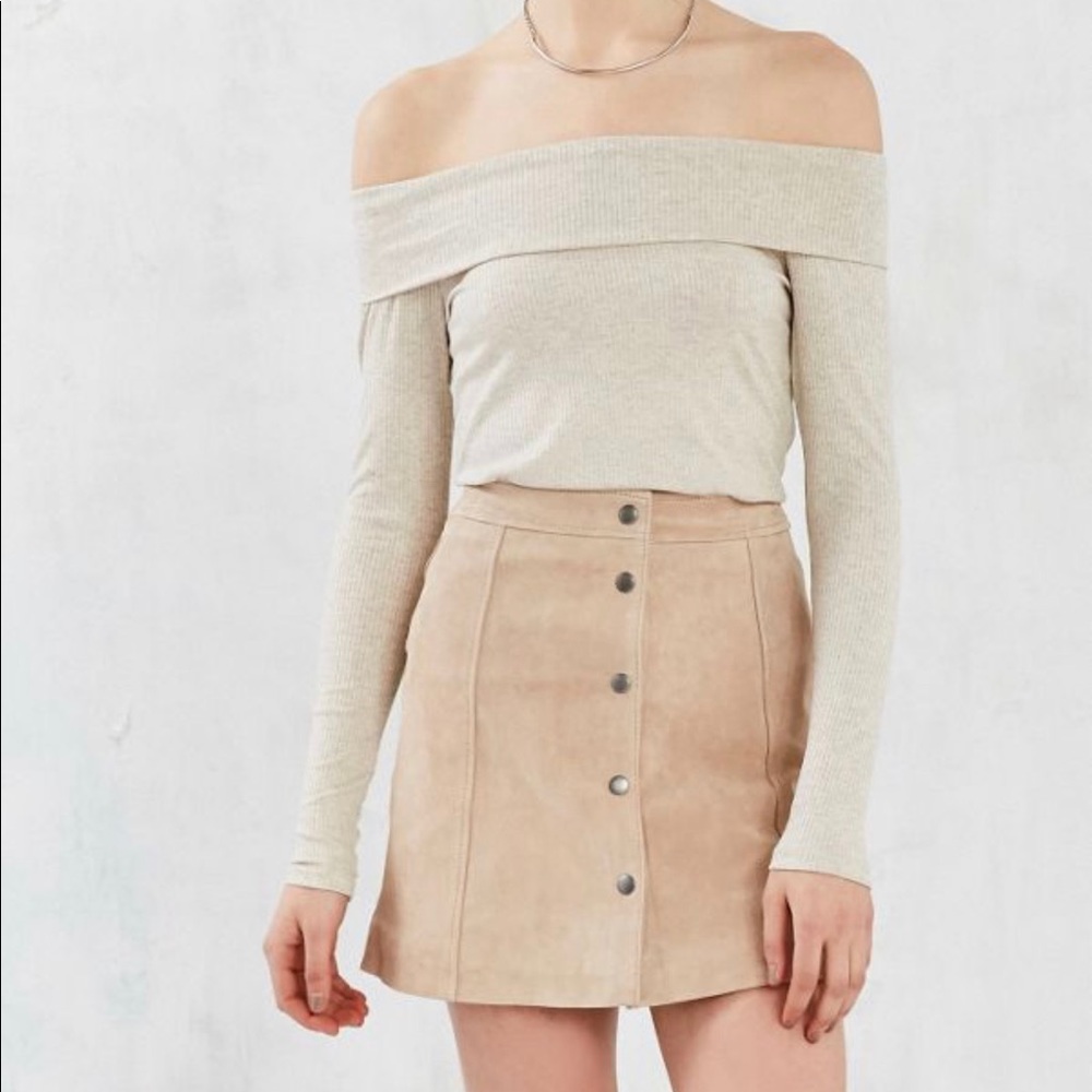 Bardot Blonde Suede Skirt